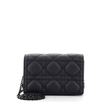 Christian Dior Ultra Matte Lady Dior Chain Pouch Cannage Quilt Calfskin Nano