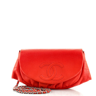 Chanel Half Moon Wallet on Chain Caviar