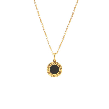 Bvlgari Bvlgari Bvlgari Pendant Necklace 18K Yellow Gold with Onyx