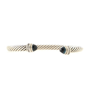 David Yurman Cable Classic Bracelet Sterling Silver with Topaz and Diamonds 5mm