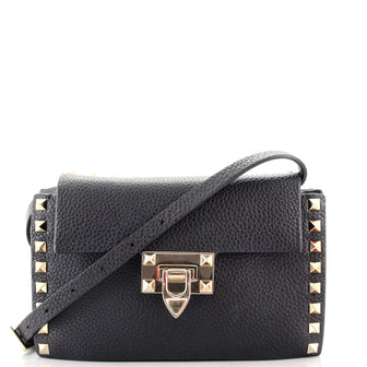 Valentino Rockstud Flip Lock Flap Bag Leather Mini
