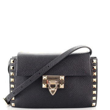 Valentino Rockstud Flip Lock Flap Bag Leather Mini