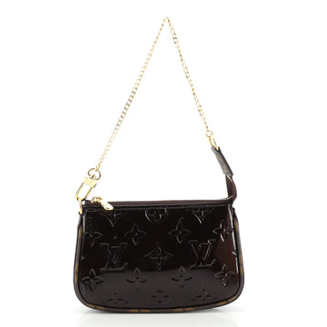 Louis Vuitton Pochette Accessoires Monogram Vernis with Monogram Canvas Mini