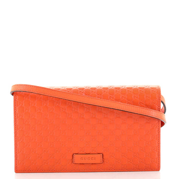 Gucci Wallet on Strap (Outlet) Microguccissima Leather