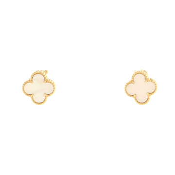 Van Cleef & Arpels Vintage Alhambra Earrings 18K Yellow Gold and Mother of Pearl
