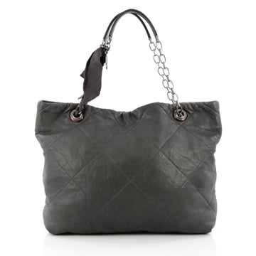 Lanvin Amalia Cabas Tote Leather Large Gray