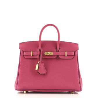 Hermes Birkin Handbag Bicolor Togo with Brushed Gold Hardware 25