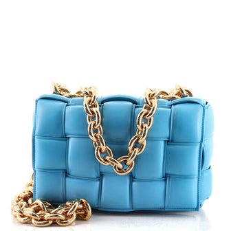 Bottega Veneta Cassette Chain Crossbody Bag Padded Maxi Intrecciato Leather