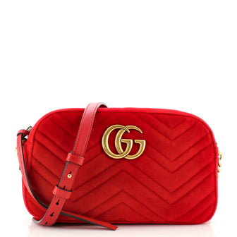 Gucci GG Marmont Shoulder Bag Matelasse Velvet Small