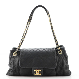 Chanel Chic Quilt Accordion Flap Bag Quilted Iridescent Calfskin Medium
