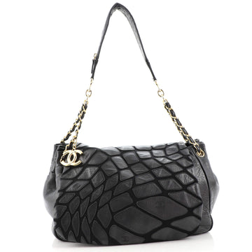 Chanel Scales Accordion Flap Bag Leather with Jersey Medium