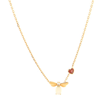 Chaumet Attrape-Moi Pendant Necklace 18K Rose Gold with Diamond, Garnet and Mother of Pearl