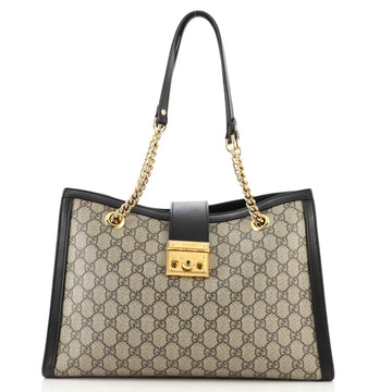 Gucci Padlock Chain Tote GG Coated Canvas Medium