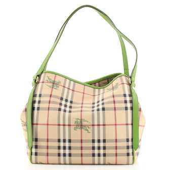 Burberry Canterbury Tote Haymarket Coated Canvas Small