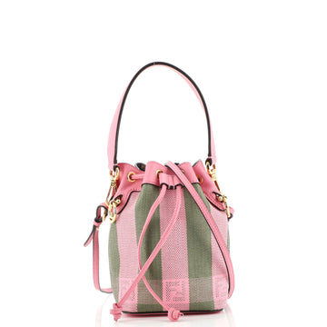 Fendi Mon Tresor Bucket Bag Pequin Raffia Mini