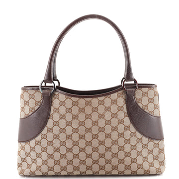 Gucci Vintage Ring Tote GG Canvas with Leather Medium