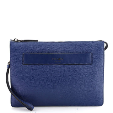Prada Wristlet Zip Clutch Vitello Daino Medium