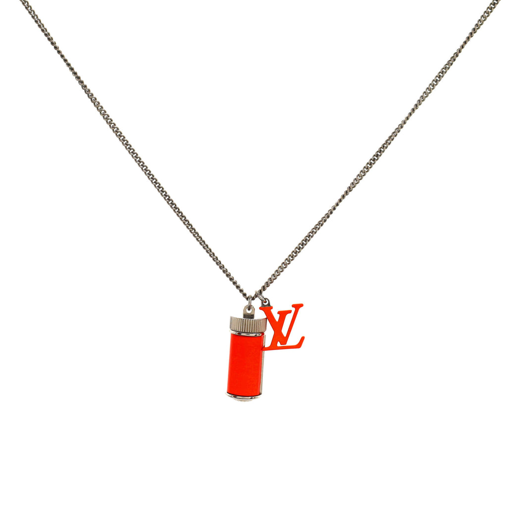 Louis Vuitton LV Collier Fluo Charm Pendant Necklace Metal Orange 141768171