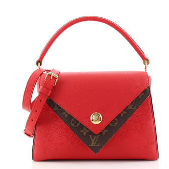 Louis Vuitton Double V Handbag Calfskin with Monogram Canvas