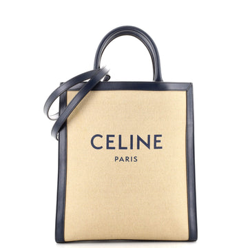 Celine Vertical Cabas Tote Canvas with Leather Small