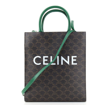 Celine Vertical Cabas Tote Triomphe Coated Canvas Small