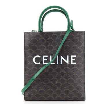 Celine Vertical Cabas Tote Triomphe Coated Canvas Small