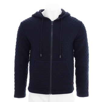 Louis Vuitton Men's 3D Damier Zip-Through Hoodie Cotton
