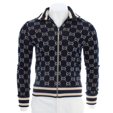 Gucci Men's Track Zip Up Jacket GG Jacquard Cotton