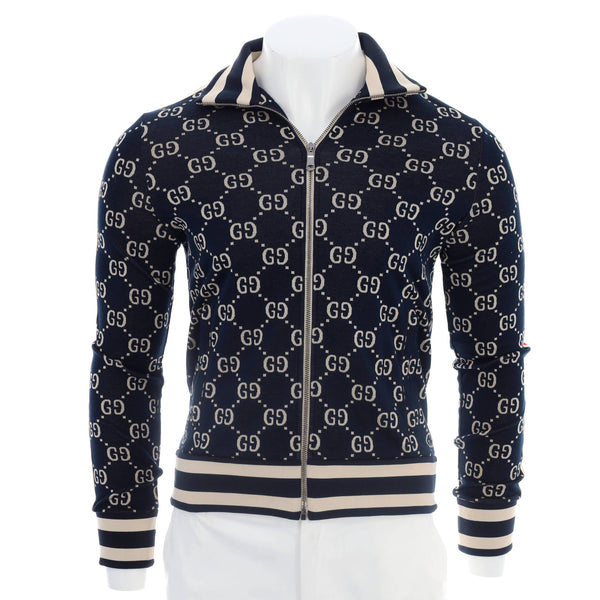 GUCCI ジャージ　milk Gucci Men's Track Zip Up Jacket GG Jacquard Cotton 141768