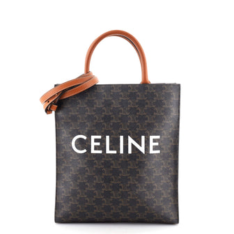 Celine Vertical Cabas Tote Triomphe Coated Canvas Small