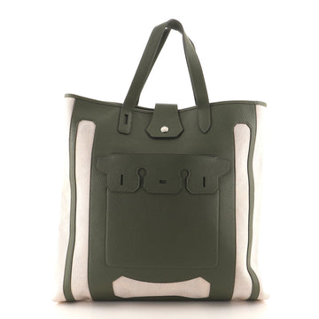 Hermes Petit H Monsieur B Tote Toile and Leather GM