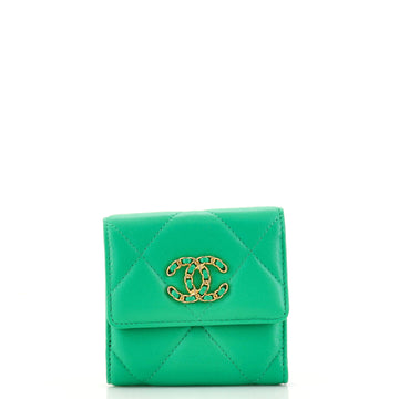 Chanel 19 Trifold Wallet Quilted Lambskin Small