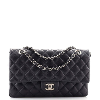 Chanel Classic Double Flap Bag Quilted Caviar Medium