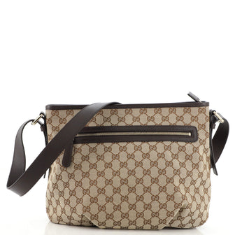 Gucci Front Zip Messenger GG Canvas Medium