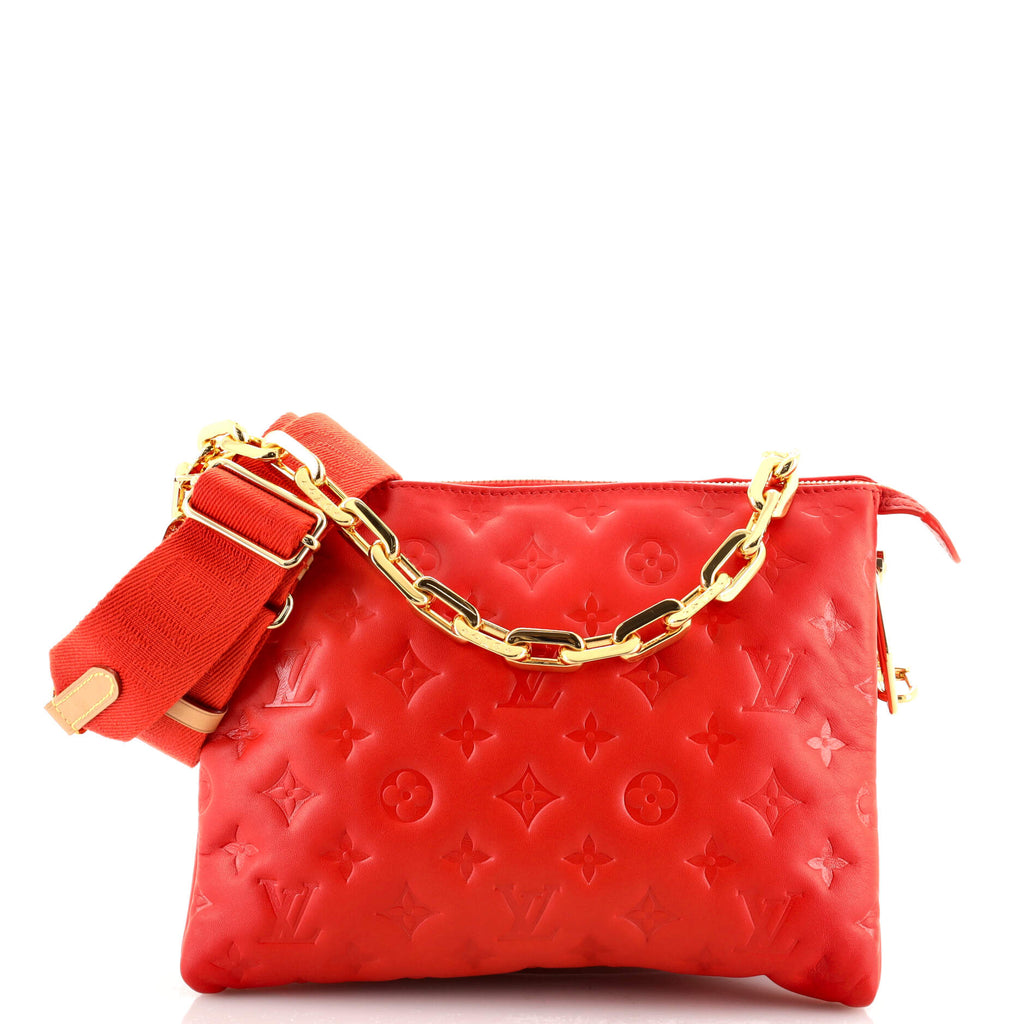 Louis Vuitton Coussin Bag Monogram Embossed Lambskin PM Red 141768353