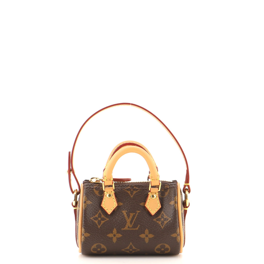 Louis Vuitton Micro Speedy Bag Charm Monogram Canvas Brown 141768380