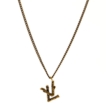 Louis Vuitton LV Wood Pendant Necklace Metal