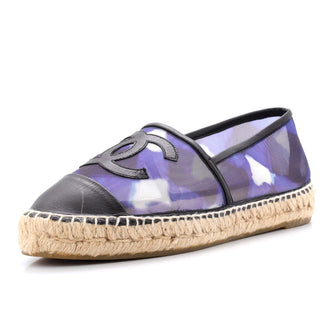 Chanel Women's CC Espadrilles Printed Mesh with Leather