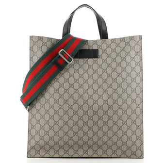 Gucci Convertible Soft Open Tote GG Coated Canvas Tall