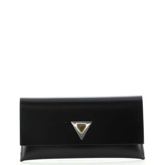 Bottega Veneta Turnlock Flap Clutch Smooth Calfskin Long