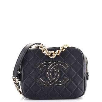 Chanel Studded CC Camera Case Quilted Lambskin Small