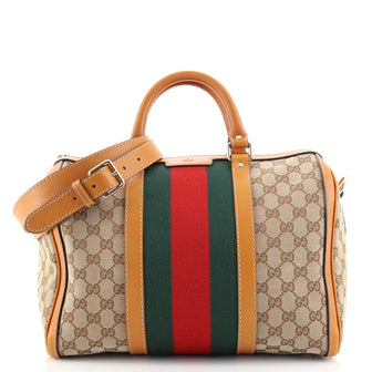 Gucci Vintage Web Boston Bag GG Canvas Medium