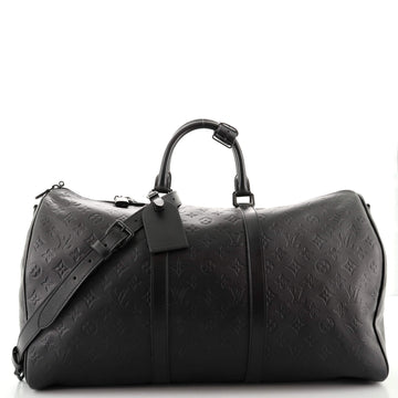 Louis Vuitton Keepall Bandouliere Bag Monogram Shadow Leather 50