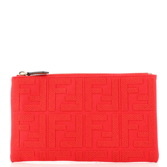 Fendi Zip Pouch Zucca Jacquard Fabric Medium