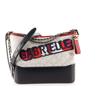 Chanel Gabrielle Logo Hobo Quilted Felt and Calfskin Medium
