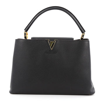 Louis Vuitton Capucines Handbag Leather MM Black