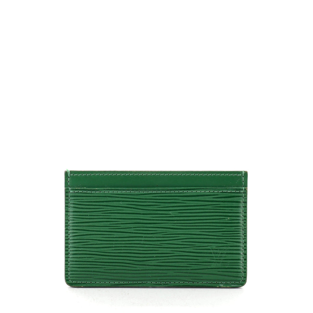 LOUIS VUITTON Green Epi Leather Coin Handbag Card Holder Wallet