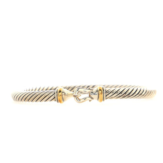 David Yurman Cable Buckle Bracelet Sterling Silver with 18K Yellow Gold 5mm