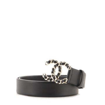 Chanel Woven Chain CC Buckle Belt Leather Medium