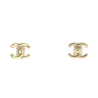 Chanel CC Turnlock Stud Earrings Metal